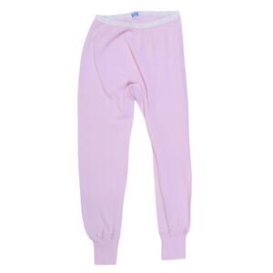 Vintage thermal underpants pajamas pink cuff leggings pants womens waffle M/L